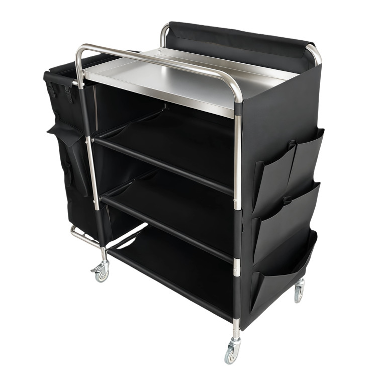 Commercial Stainless Steel Laundry Trolley with Shelves –  1110×490×1125mm Silver| CaterEq CELT01S