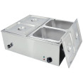 Commercial Stainless Steel Bain Marie with 4 × 1/2 GN Pans and Lids 710×568×280mm | CaterEq CEM1222 Commercial Stainless Steel Bain Marie with 4 × 1/2 GN Pans and Lids 710×568×280mm | CaterEq CEM1222