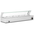 Commercial Stainless Steel Bain Marie with Glass Guard and 4 × 1/2 GN Pans & Lids 1490×375×335mm | CaterEq CEM204 Commercial Stainless Steel Bain Marie with Glass Guard and 4 × 1/2 GN Pans & Lids 1490×375×335mm | CaterEq CEM204