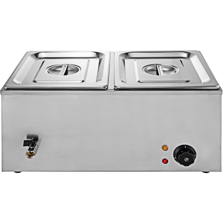 Commercial Bain Marie with 2x1/2Gn Pans and Lids - CEM402