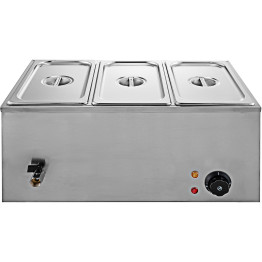 Commercial Bain Marie with 3x1/3Gn Pans and Lids - CEM403