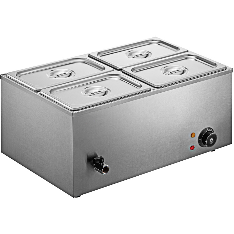 Commercial Bain Marie with 4x1/4Gn Pans and Lids - CEM404