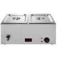 Commercial Bain Marie with 2x1/2Gn Pans and Lids | CaterEq CEM502 Commercial Bain Marie with 2x1/2Gn Pans and Lids | CaterEq CEM502