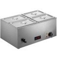 Commercial Bain Marie with 4x1/4Gn Pans and Lids | CaterEq CEM504 Commercial Bain Marie with 4x1/4Gn Pans and Lids | CaterEq CEM504