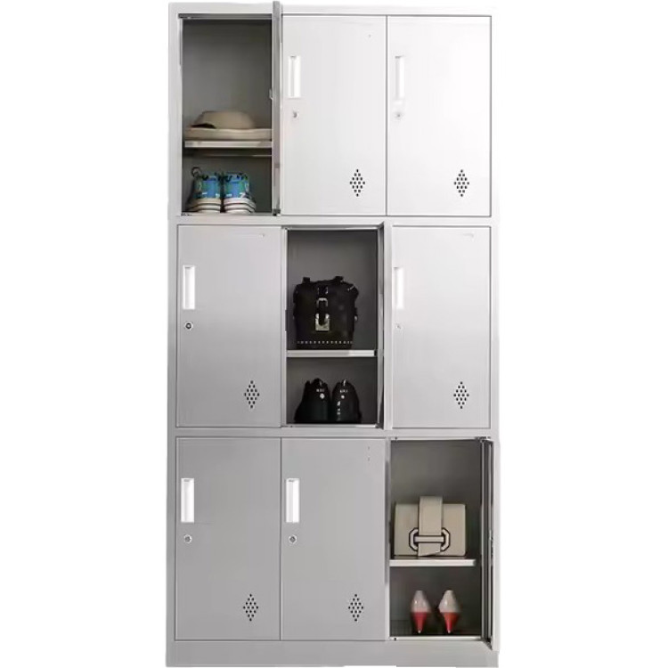 Commercial Stainless Steel Locker 9 Doors 900x350x1800mm - CEMB18090SS9DL Commercial Stainless Steel Locker 9 Doors 900x350x1800mm - CEMB18090SS9DL