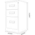 Commercial Stainless Steel Drawer Cabinet 3 Drawers 400x400x750mm - CEMBSS201H753DWC