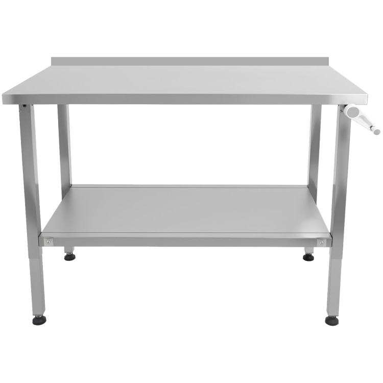 Stainless Steel Elevating Work Table with 50mm Backsplash 900×700×750–1050mm | CaterEq CEMCEWB7009B