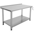 Stainless Steel Elevating Work Table with 50mm Backsplash 900×700×750–1050mm | CaterEq CEMCEWB7009B