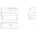 Multi-Station Hand Sink for 2 faucets Back splash Stainless steel - CEMSHS1748