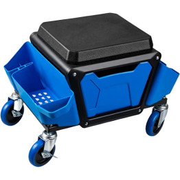 Mobile Rolling Mechanic Stool with Tool Storage Drawer and Side Trays 150kg (330lbs) Capacity 589x269x290mm | CaterEq CEMW901N2 Mobile Rolling Mechanic Stool with Tool Storage Drawer and Side Trays 150kg (330lbs) Capacity 589x269x290mm | CaterEq CEMW901N2