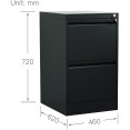 Professional Filing Cabinet 2 drawer 460x620x720mm Black - CEMXDC1BLACK