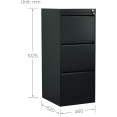 Professional Filing Cabinet 3 drawer 460x620x1025mm Black - CEMXDC2BLACK