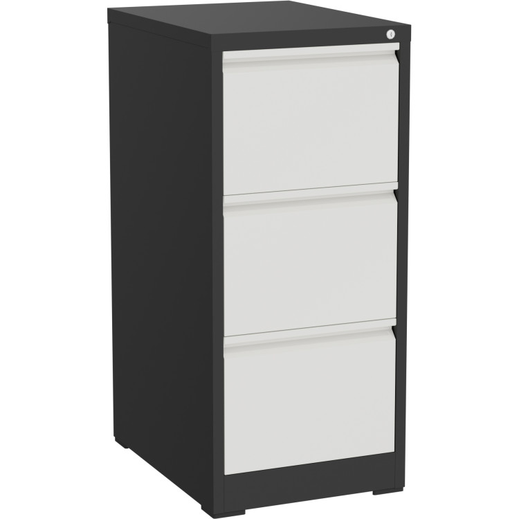 Professional Filing Cabinet 3 drawer 460x620x1025mm Dark Grey & White - CEMXDC2DARKGREY