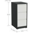 Professional Filing Cabinet 3 drawer 460x620x1025mm Dark Grey & White - CEMXDC2DARKGREY