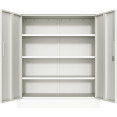 Professional Metal Storage Cabinet 2 doors 900x400x1200mm Lock 3 adjustable shelves White - CEMXFC13WHITE