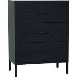Metal Storage Cabinet 3 Drawers 600x380x800mm Black - CEMXHDC001BLACK Metal Storage Cabinet 3 Drawers 600x380x800mm Black - CEMXHDC001BLACK