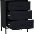 Metal Storage Cabinet 3 Drawers 600x380x800mm Black - CEMXHDC001BLACK