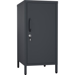Professional Metal Storage Cabinet Single Door 400x380x1000mm 2 adjustable shelves Black - CEMXHSC001BLACK