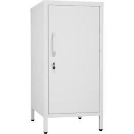Professional Metal Storage Cabinet Single Door 400x380x1000mm 2 adjustable shelves White - CEMXHSC001WHITE