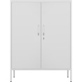 Professional Metal Storage Cabinet 2 doors 800x380x1000mm 2 adjustable shelves White - CEMXHSC002WHITE