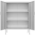 Professional Metal Storage Cabinet 2 doors 800x380x1000mm 2 adjustable shelves White - CEMXHSC002WHITE