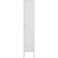 Professional Metal Storage Cabinet 1 Door 350x460x1830mm 3 adjustable shelves White - CEMXHSC003WHITE