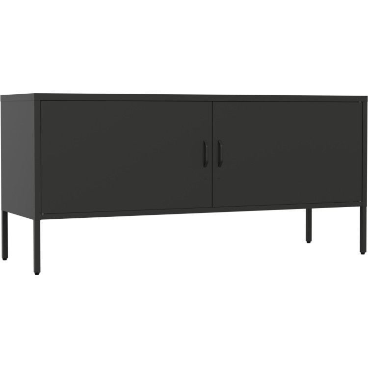 Professional Low Metal Storage Cabinet 2 Doors 1000x400x720mm 1 adjustable shelf Black - CEMXHSC004BLACK