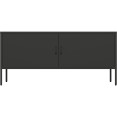 Professional Low Metal Storage Cabinet 2 Doors 1000x400x720mm 1 adjustable shelf Black - CEMXHSC004BLACK