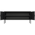 Professional Low Metal Storage Cabinet 2 Doors 1000x400x720mm 1 adjustable shelf Black - CEMXHSC004BLACK