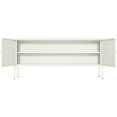 Professional Low Metal Storage Cabinet 2 Doors 1000x400x720mm 1 adjustable shelf White - CEMXHSC004WHITE