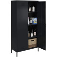 Commercial Steel Black Storage Cabinet 4 Shelves 2 Doors 760x450x1800mm - CEMYHC13
