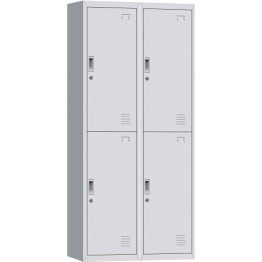 Commercial 4 Door Locker 760x450x1850mm White - CEMYL04WHITE