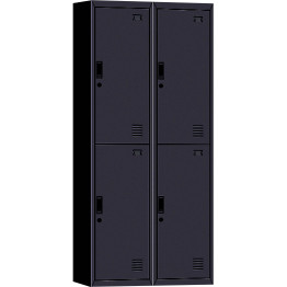 B GRADE Commercial 4 Door Locker 760x450x1850mm Black - MYL04BLACK B GRADE