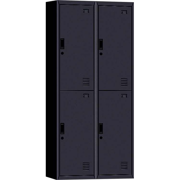 B GRADE Commercial 4 Door Locker 760x450x1850mm Black - MYL04BLACK B GRADE