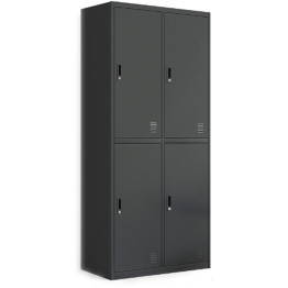 Commercial 4 Door Locker 760x450x1850mm Black - CEMYL04BLACK