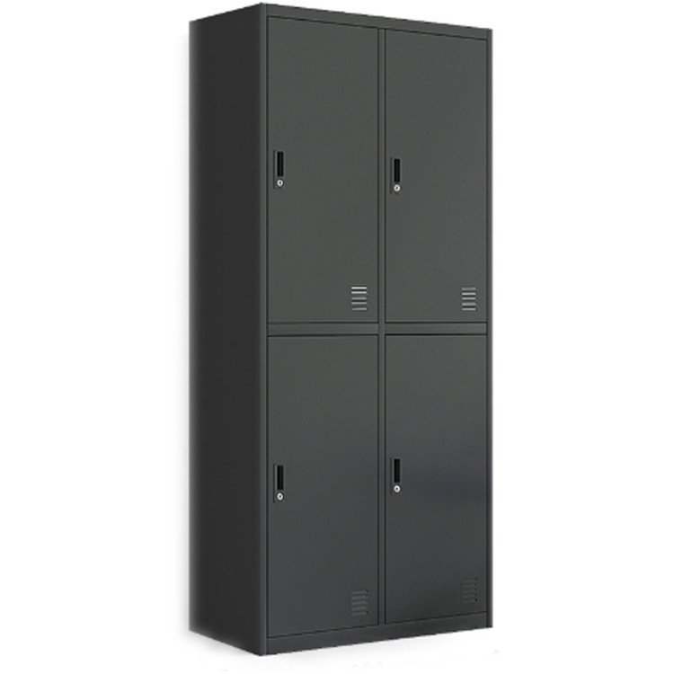 Commercial 4 Door Locker 760x450x1850mm Black - CEMYL04BLACK