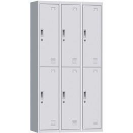 Commercial 6 Door Locker 900x450x1850mm White - CEMYL06WHITE Commercial 6 Door Locker 900x450x1850mm White - CEMYL06WHITE