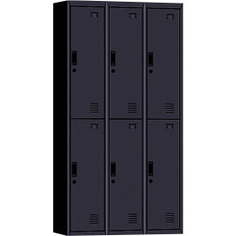 Commercial 6 Door Locker 900x450x1850mm Black - CEMYL06BLACK Commercial 6 Door Locker 900x450x1850mm Black - CEMYL06BLACK