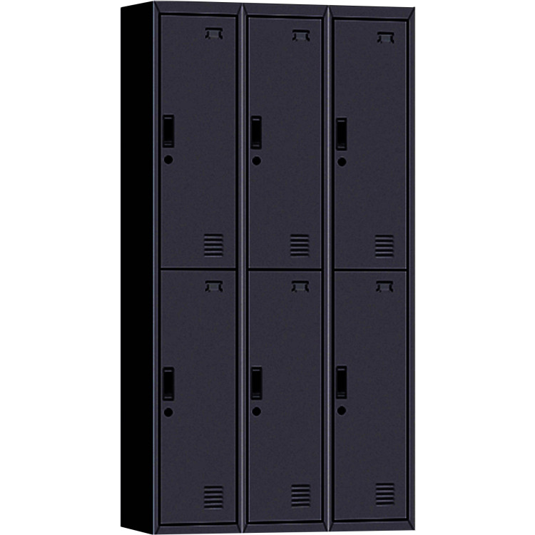 Commercial 6 Door Locker 900x450x1850mm Black - CEMYL06BLACK Commercial 6 Door Locker 900x450x1850mm Black - CEMYL06BLACK