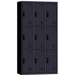 Commercial 9 Door Locker 900x450x1850mm Black - CEMYL09BLACK Commercial 9 Door Locker 900x450x1850mm Black - CEMYL09BLACK