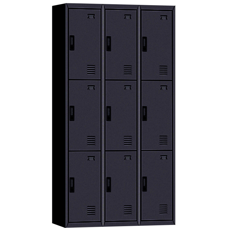 Commercial 9 Door Locker 900x450x1850mm Black - CEMYL09BLACK Commercial 9 Door Locker 900x450x1850mm Black - CEMYL09BLACK