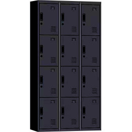 Commercial 12 Door Locker 900x450x1850mm Black - CEMYL12BLACK