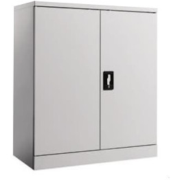 Commercial Metal Grey Storage Cabinet 1 Shelf 2 Door Lockable 900x400x900mm - CEMYOC04