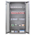 Commercial Stainless Steel Cabinet 4 Shelves 2 Glass Door 900x400x1800mm - CEMYSLC01