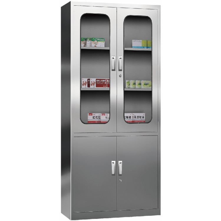 Commercial Stainless Steel Cabinet 3 Shelves 4 Doors 900x400x1800mm - CEMYSLC02