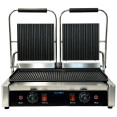 Commercial Double Contact Grill / Panini Press Ribbed Plates 480x230mm 3.6kW | CaterEq CENEXORA110