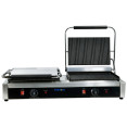 Commercial Double Contact Grill / Panini Press Ribbed Plates 2x 345x235mm 4.4kW | CaterEq CENEXORA112