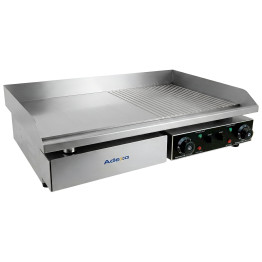 Commercial Electric Griddle 2/3 Flat & 1/3 Ribbed Dual Zone 728x393mm 6kW | CaterEq CENEXORA126