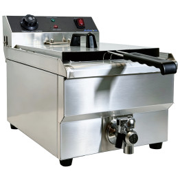 Commercial 13L Electric Deep Fryer Single Tank with Drain Tap 3kW | CaterEq CENEXORA132