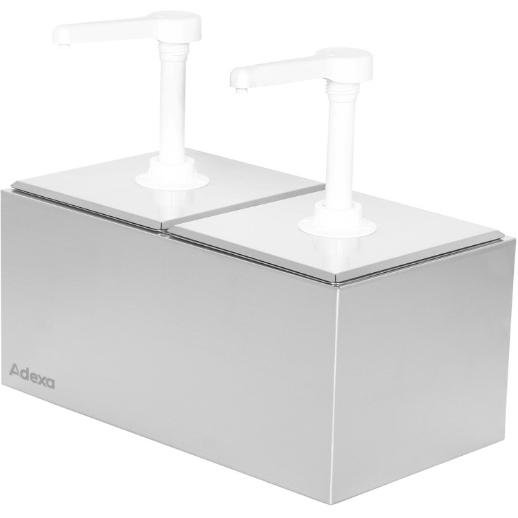 Commercial 2 x 2.5 litre Pump Condiment/Sauce Dispenser GN1/6 - CENHGN162 Commercial 2 x 2.5 litre Pump Condiment/Sauce Dispenser GN1/6 - CENHGN162